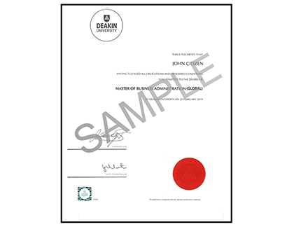 Deakin University Sample Certificate