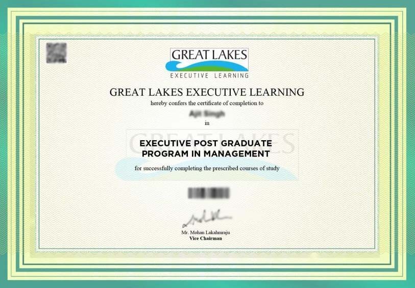 Great Lakes Sample Certificate