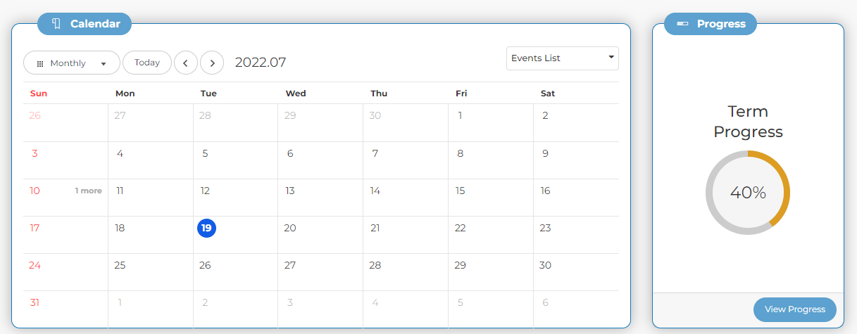 LMS Monthly Schedule & Progress Report