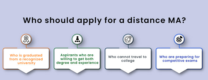 Who should apply for a distance MA