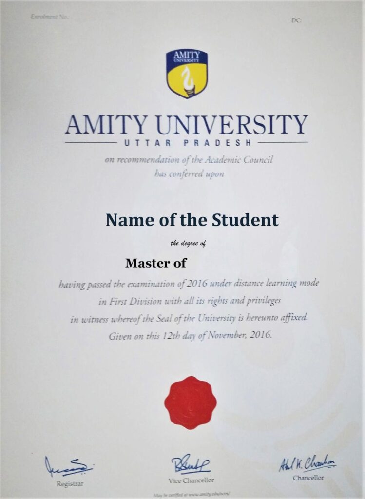 Amity Online Degree