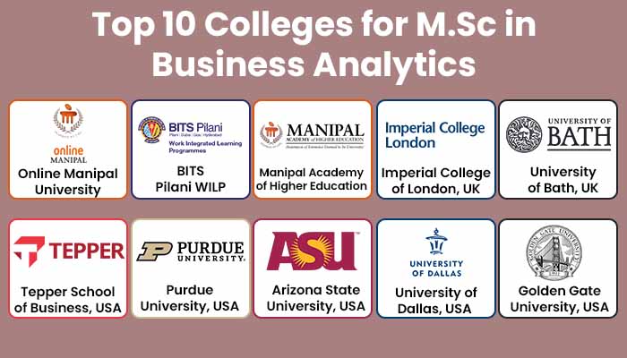 Top 10 Colleges for M.Sc in Business Analytics