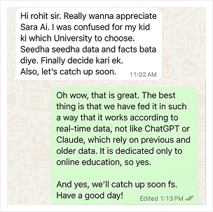 WhatsApp testimonial 2